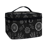 Black And White Wiccan Palmistry Print Travel Makeup Bag