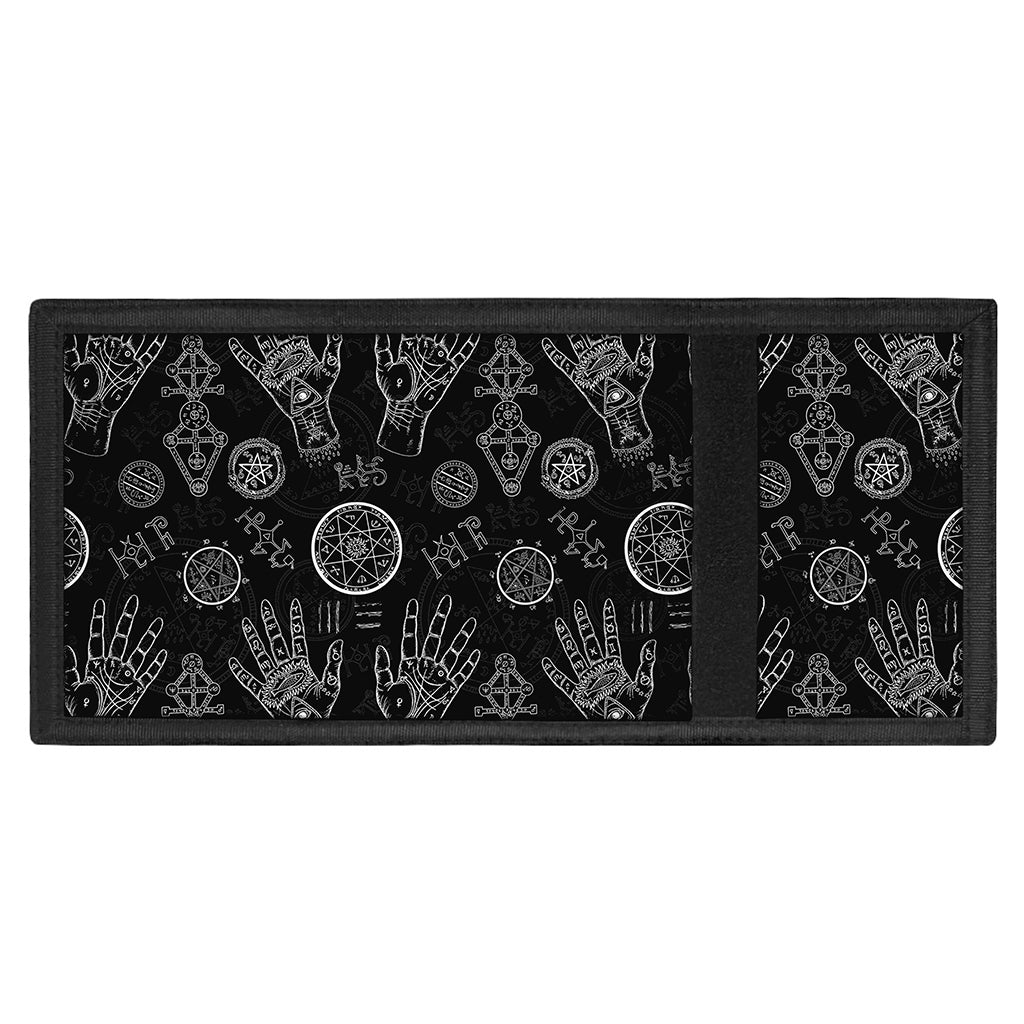 Black And White Wiccan Palmistry Print Trifold Wallet