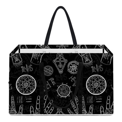 Black And White Wiccan Palmistry Print Utility Tote Bag