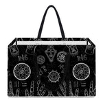 Black And White Wiccan Palmistry Print Utility Tote Bag