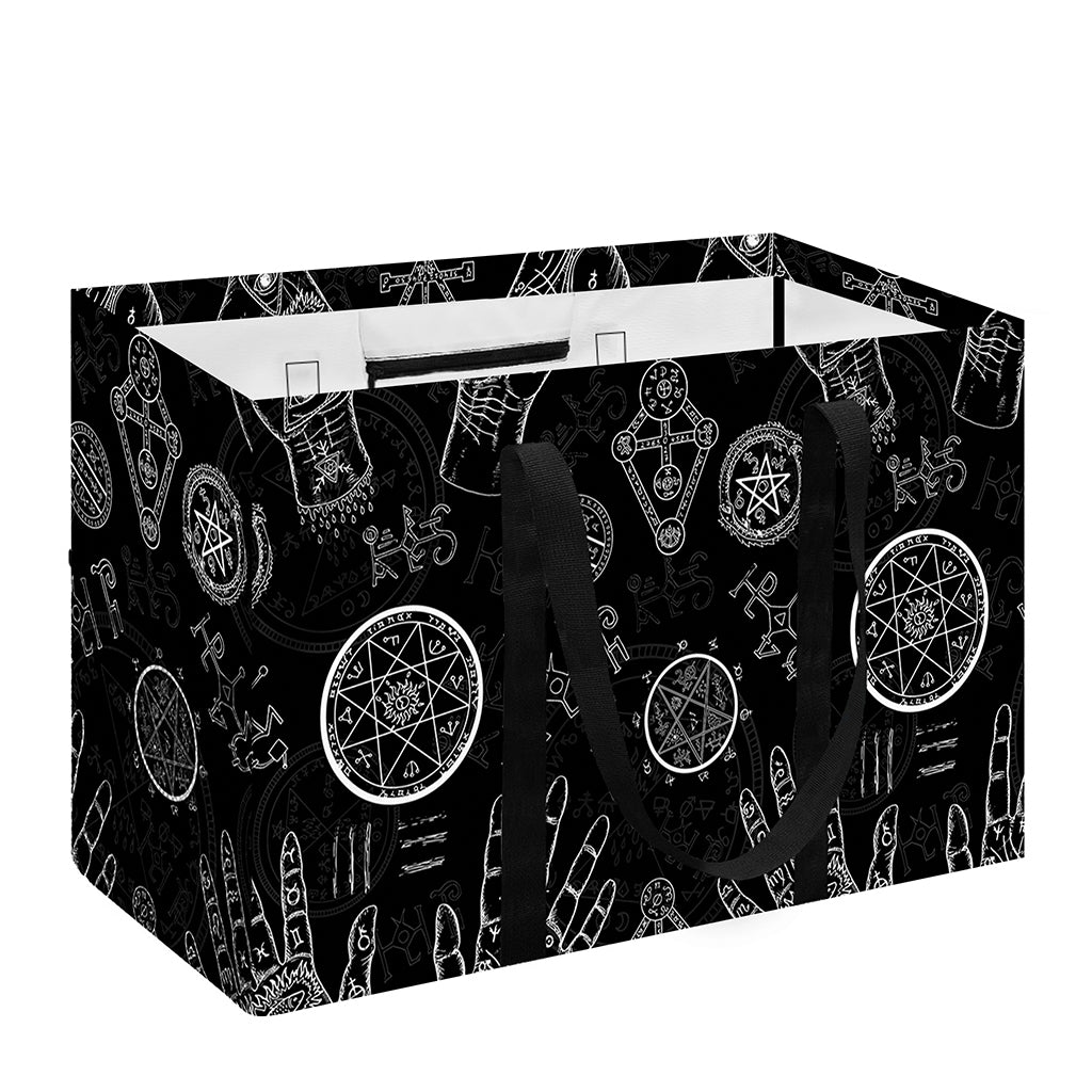 Black And White Wiccan Palmistry Print Utility Tote Bag