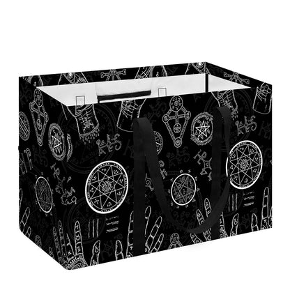 Black And White Wiccan Palmistry Print Utility Tote Bag
