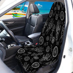 Black And White Wiccan Palmistry Print Waterproof Car Seat Cover
