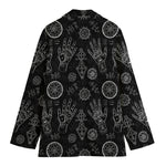 Black And White Wiccan Palmistry Print Women's Blazer