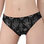 Black And White Wiccan Palmistry Print Women's Panties