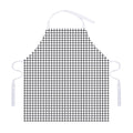 Black And White Windowpane Pattern Print Adjustable Apron