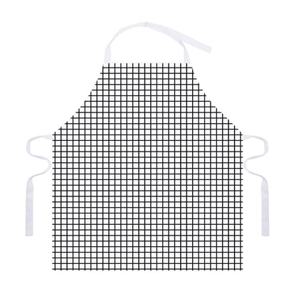 Black And White Windowpane Pattern Print Adjustable Apron