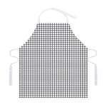 Black And White Windowpane Pattern Print Adjustable Apron