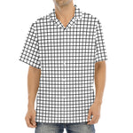 Black And White Windowpane Pattern Print Aloha Shirt