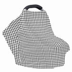 Black And White Windowpane Pattern Print Baby Seat Cover
