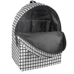 Black And White Windowpane Pattern Print Backpack