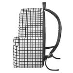 Black And White Windowpane Pattern Print Backpack