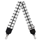 Black And White Windowpane Pattern Print Bag Strap
