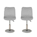 Black And White Windowpane Pattern Print Bar Stool Covers