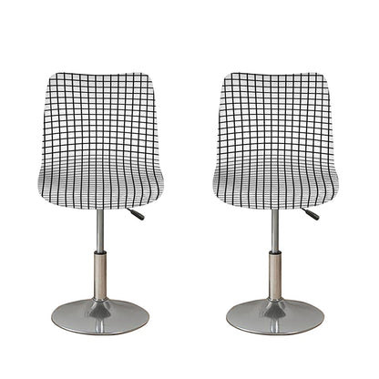 Black And White Windowpane Pattern Print Bar Stool Covers