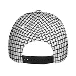 Black And White Windowpane Pattern Print Baseball Cap