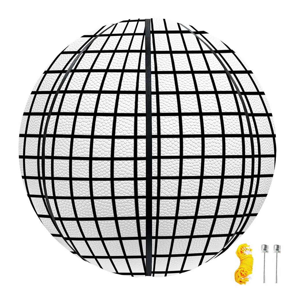 Black And White Windowpane Pattern Print Basketball