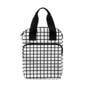 Black And White Windowpane Pattern Print Bible Tote Bag