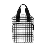 Black And White Windowpane Pattern Print Bible Tote Bag