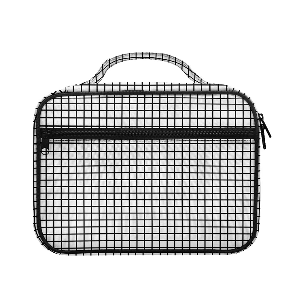 Black And White Windowpane Pattern Print Briefcase Bible Bag