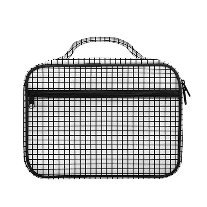 Black And White Windowpane Pattern Print Briefcase Bible Bag