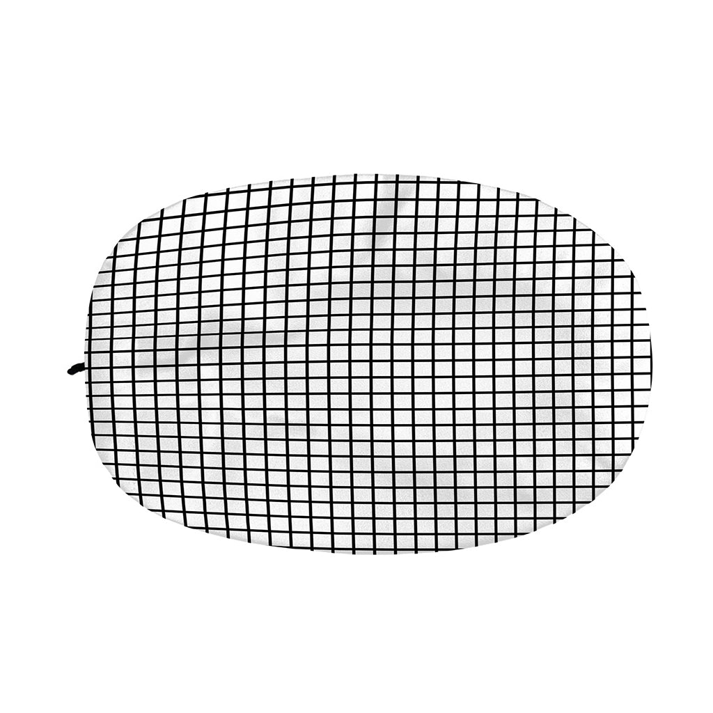 Black And White Windowpane Pattern Print Car Side Mirror Covers
