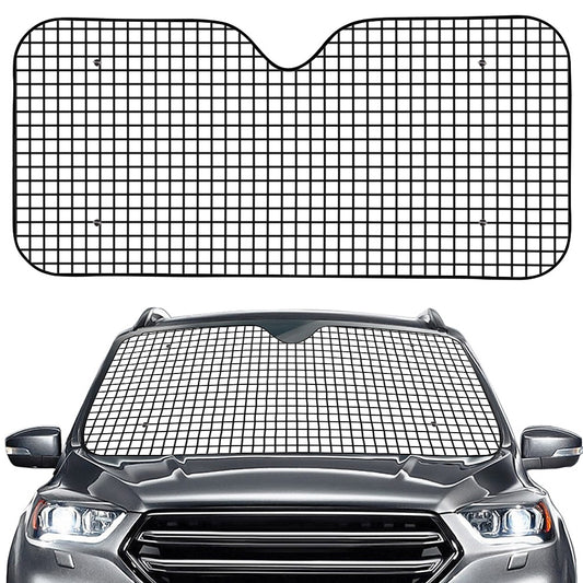 Black And White Windowpane Pattern Print Car Windshield Sun Shade