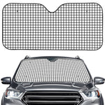 Black And White Windowpane Pattern Print Car Windshield Sun Shade