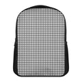Black And White Windowpane Pattern Print Casual Backpack