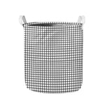 Black And White Windowpane Pattern Print Collapsible Laundry Basket
