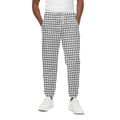 Black And White Windowpane Pattern Print Cotton Sweatpants
