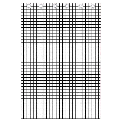 Black And White Windowpane Pattern Print Curtain