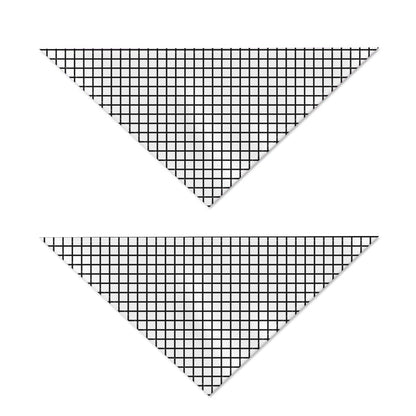 Black And White Windowpane Pattern Print Dog Bandana