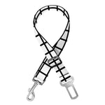 Black And White Windowpane Pattern Print Dog Seat Belt