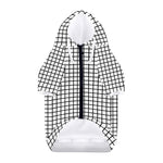 Black And White Windowpane Pattern Print Dog Zip Up Hoodie