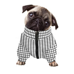 Black And White Windowpane Pattern Print Dog Zip Up Jacket