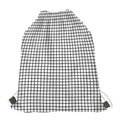 Black And White Windowpane Pattern Print Drawstring Bag