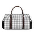 Black And White Windowpane Pattern Print Duffel Bag