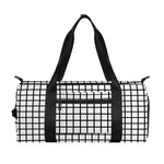 Black And White Windowpane Pattern Print Gym Bag
