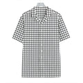 Black And White Windowpane Pattern Print Hawaiian Shirt