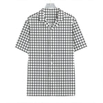 Black And White Windowpane Pattern Print Hawaiian Shirt