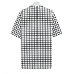 Black And White Windowpane Pattern Print Hawaiian Shirt