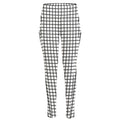 Black And White Windowpane Pattern Print High-Waisted Pocket Leggings