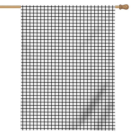 Black And White Windowpane Pattern Print House Flag