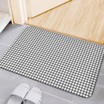 Black And White Windowpane Pattern Print Indoor Door Mat