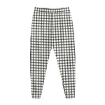 Black And White Windowpane Pattern Print Jogger Pants