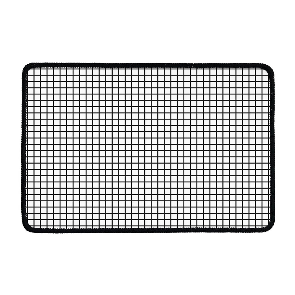Black And White Windowpane Pattern Print Kitchen Mat