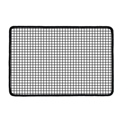 Black And White Windowpane Pattern Print Kitchen Mat