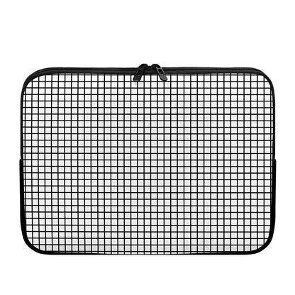 Black And White Windowpane Pattern Print Laptop Sleeve