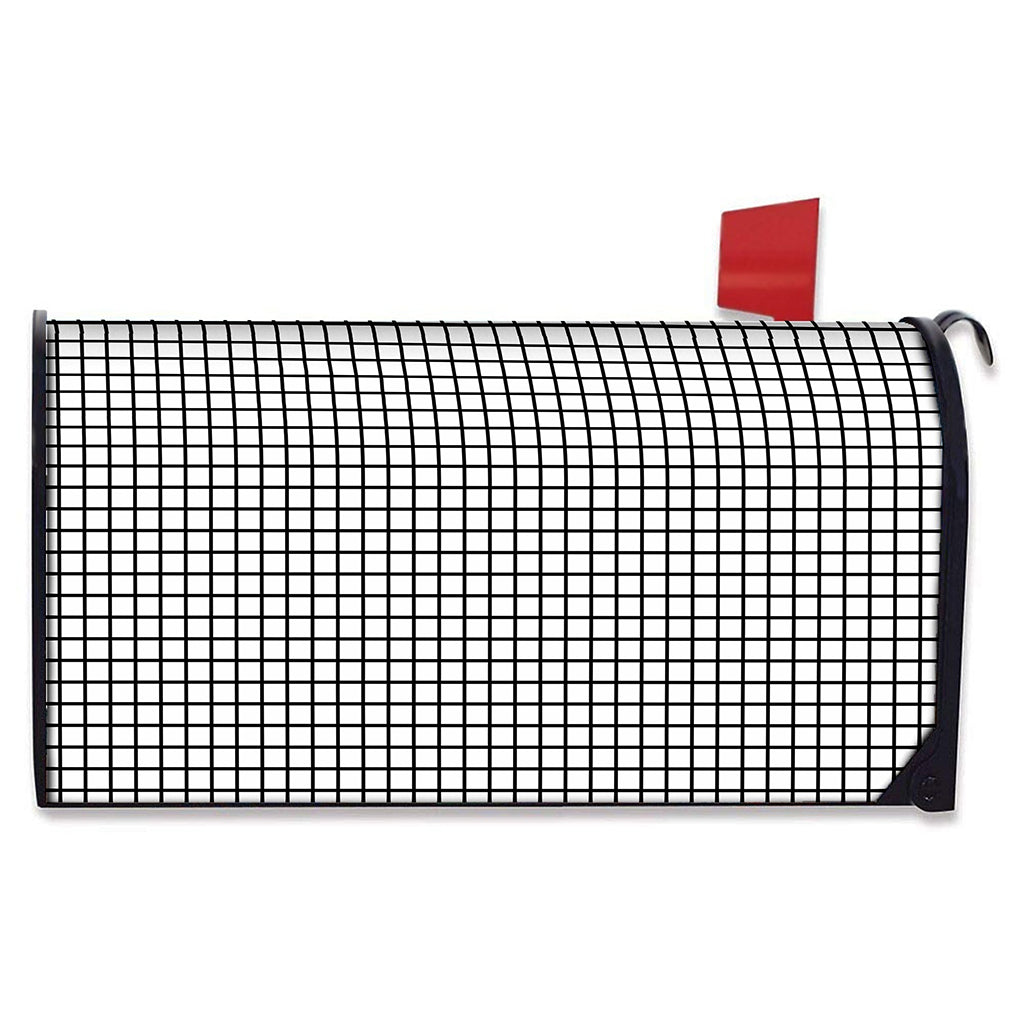 Black And White Windowpane Pattern Print Mailbox Cover